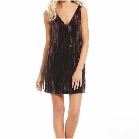 NWT French Connection Mini Velvet Theresa Dress XS Plum Purple Witchy Whimsigoth - Picture 1 of 5